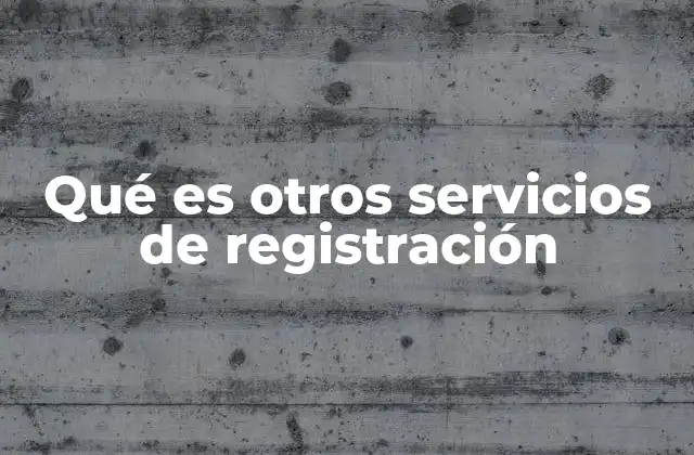 Qué es Otros Servicios de Registración