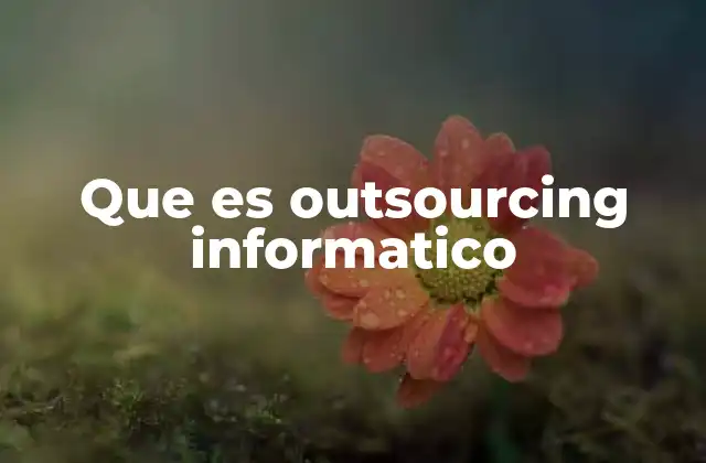 Que es Outsourcing Informatico