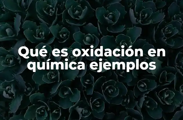 Qué es Oxidación en Química Ejemplos