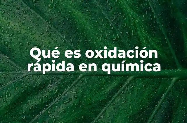 Qué es Oxidación Rápida en Química