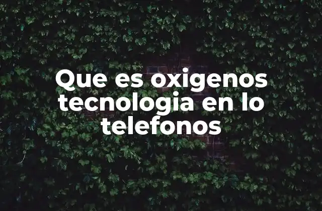 Que es Oxigenos Tecnologia en Lo Telefonos