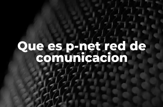 Que es P-net Red de Comunicacion