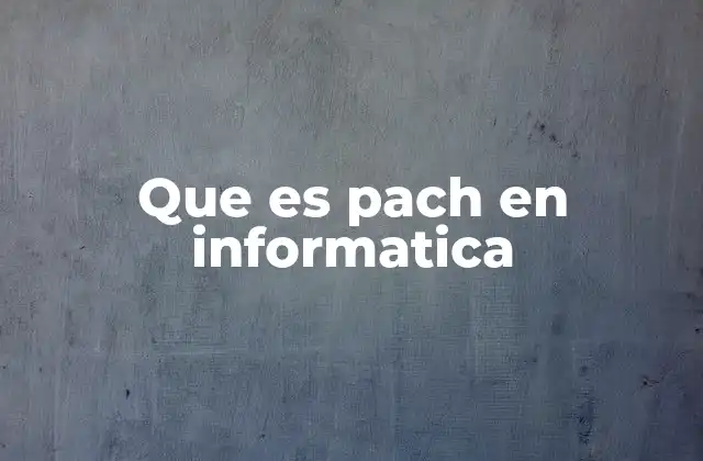 Que es Pach en Informatica