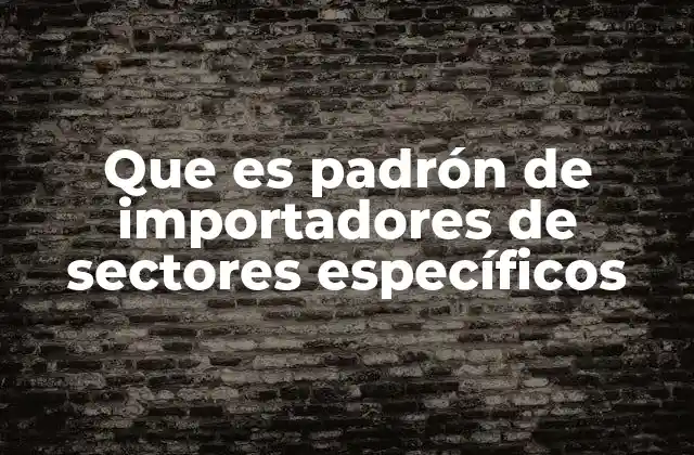 Que es Padrón de Importadores de Sectores Específicos