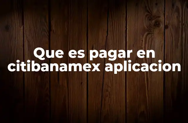 Que es Pagar en Citibanamex Aplicacion