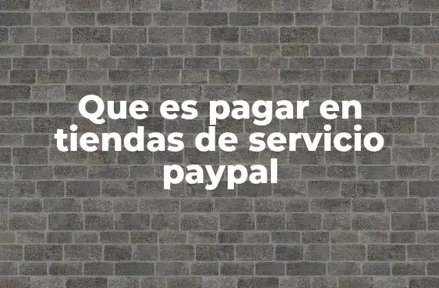 Que es Pagar en Tiendas de Servicio Paypal