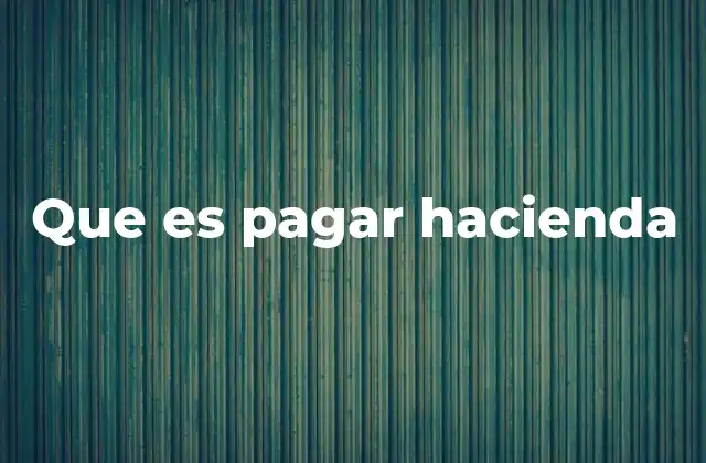 Que es Pagar Hacienda