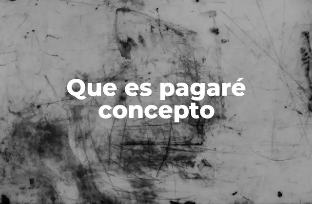 Que es Pagaré Concepto