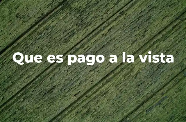 Que es Pago a la Vista