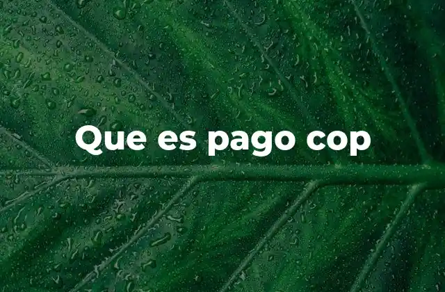 Que es Pago Cop
