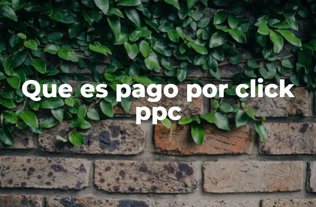 Que es Pago por Click Ppc