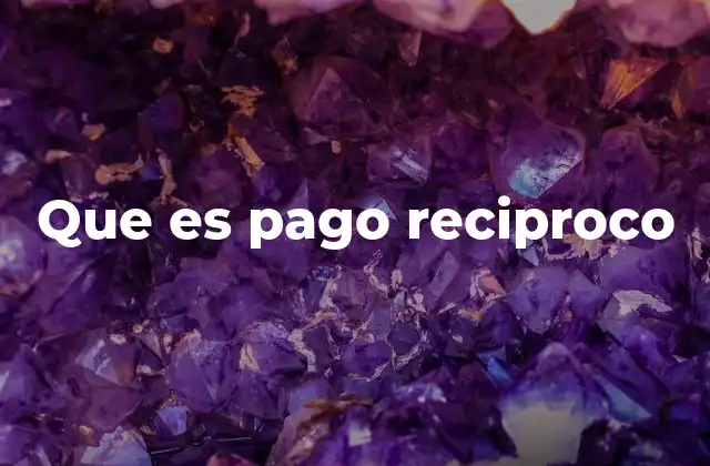 Que es Pago Reciproco