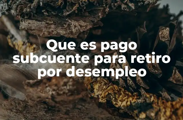 Que es Pago Subcuente para Retiro por Desempleo