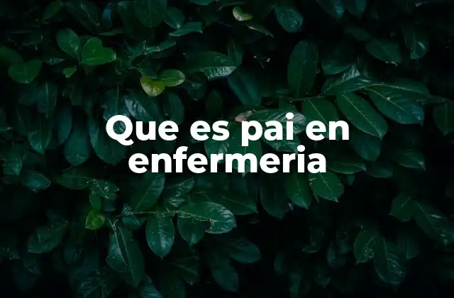 Que es Pai en Enfermeria