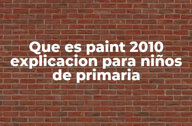 Que es Paint 2010 Explicacion para Niños de Primaria