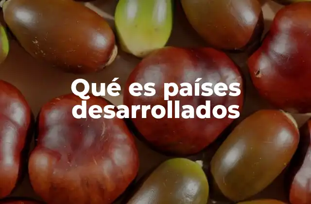 Qué es Países Desarrollados