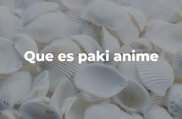 Que es Paki Anime