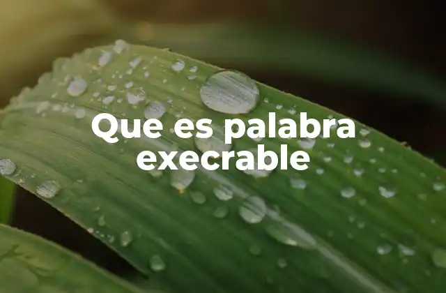 Que es Palabra Execrable