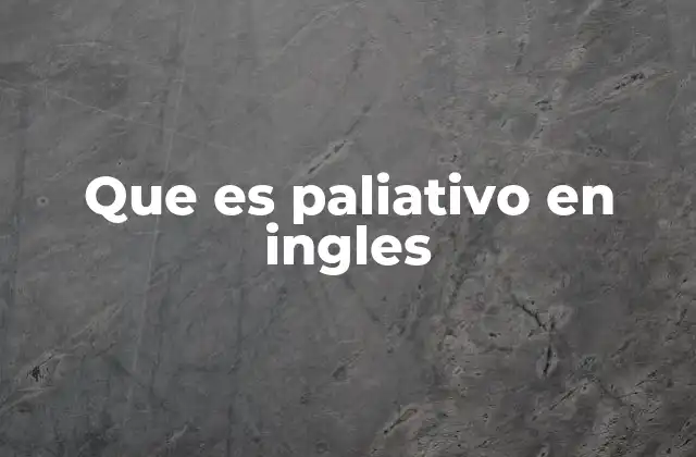 Que es Paliativo en Ingles 2 El uso de palliative en contextos no médicos