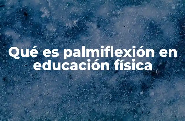 Qué es Palmiflexión en Educación Física