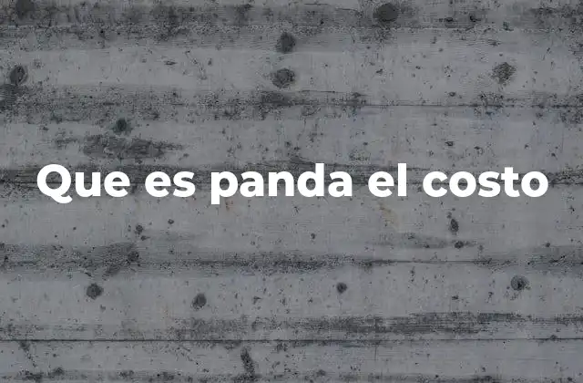 Que es Panda el Costo