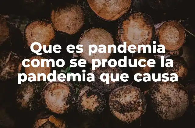 Que es Pandemia como Se Produce la Pandemia que Causa