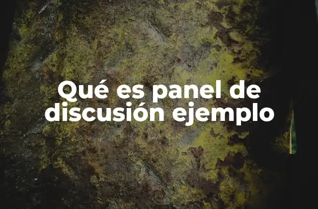 Qué es Panel de Discusión Ejemplo