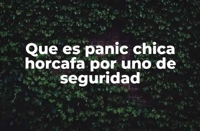 Que es Panic Chica Horcafa por Uno de Seguridad