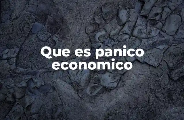 Que es Panico Economico