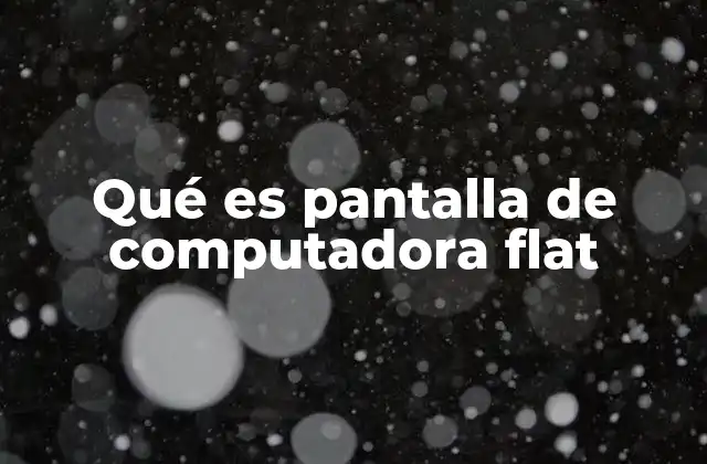 Qué es Pantalla de Computadora Flat