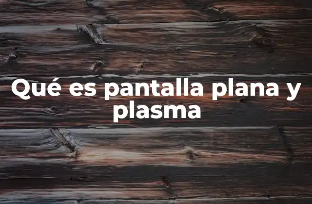 Qué es Pantalla Plana y Plasma