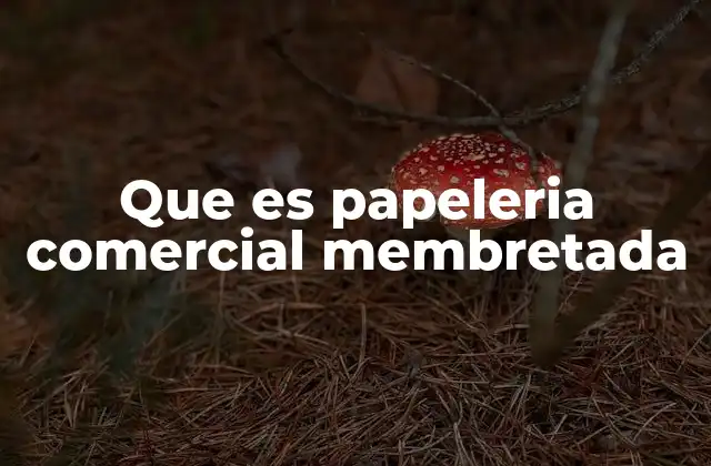 Que es Papeleria Comercial Membretada