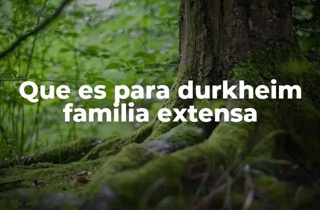 Que es para Durkheim Familia Extensa