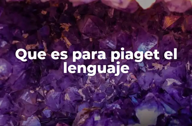 Que es para Piaget el Lenguaje