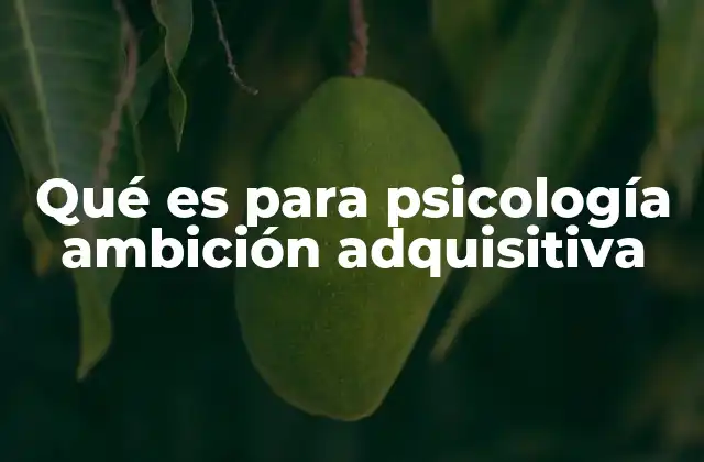 Qué es para Psicología Ambición Adquisitiva
