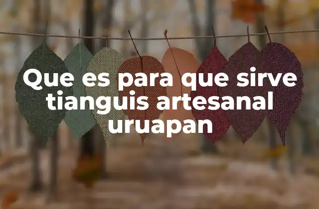 Que es para que Sirve Tianguis Artesanal Uruapan