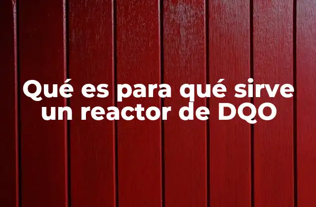 Qué es para Qué Sirve un Reactor de Dqo