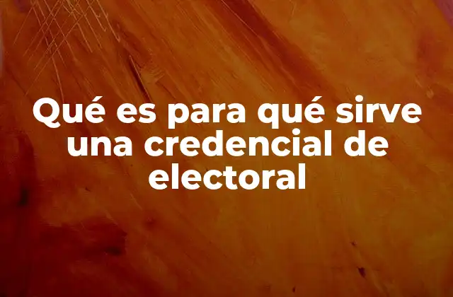 Qué es para Qué Sirve una Credencial de Electoral