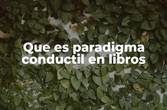Que es Paradigma Conductil en Libros