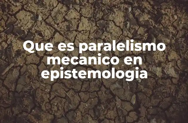 Que es Paralelismo Mecanico en Epistemologia