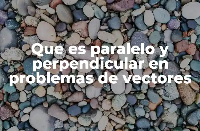Que es Paralelo y Perpendicular en Problemas de Vectores