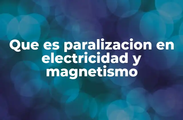 Que es Paralizacion en Electricidad y Magnetismo