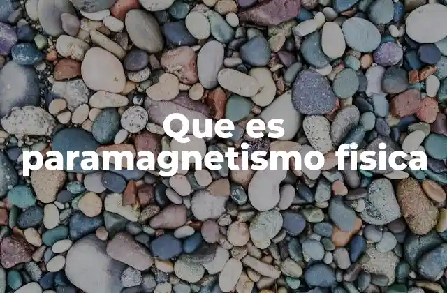 Características del paramagnetismo