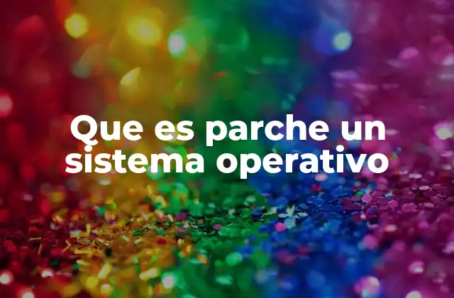 Que es Parche un Sistema Operativo