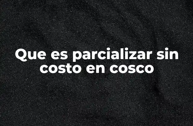 Que es Parcializar sin Costo en Cosco