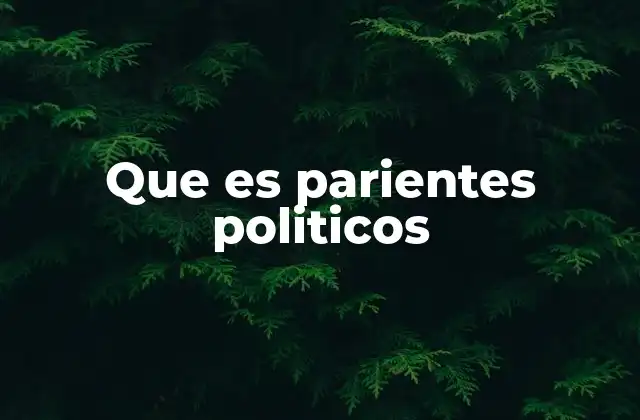 Que es Parientes Politicos 2 El vínculo entre familia y política