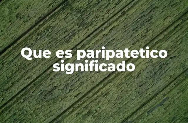 Que es Paripatetico Significado 2 El uso cotidiano de paripatético en el lenguaje coloquial