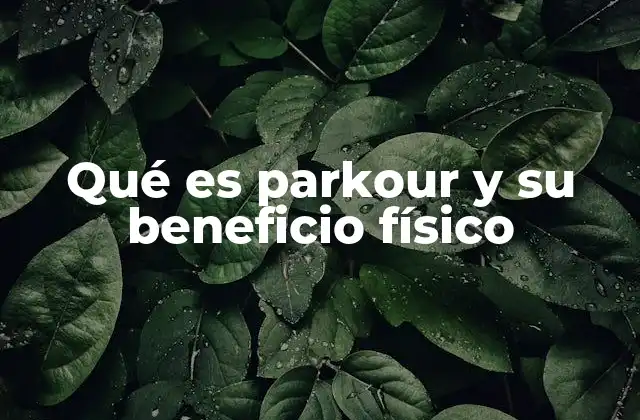 Qué es Parkour y Su Beneficio Físico