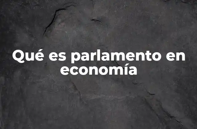 Qué es Parlamento en Economía