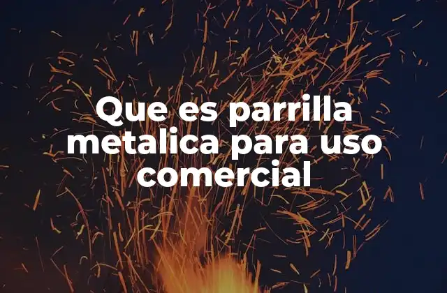 Que es Parrilla Metalica para Uso Comercial